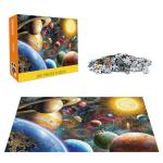 Nattork Jigsaw Puzzle 500 Pieces for Adults Youth Family Space Traveler Solar System Puzzle Pieces Fit Together Perfectly