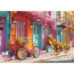 LUXDIVINA 2000 Piece Puzzle for Adults, Puzzles for Adults 2000 Pieces, Colorful Town Bicycle Dog Jigsaw Puzzles, Family Fun Puzzle Perfect for Game Nights, 39" X 28"