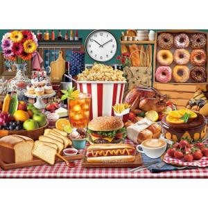 TangMosaic Food Feast Jigsaw Puzzles, Puzzles for Adults 1000 Pieces, Lumière's Banquet Impossible Challenging Puzzles Game, Interlock Perfectly No Dust, Gifts for Valentine's Day Easter Parents