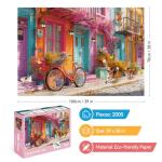 LUXDIVINA 2000 Piece Puzzle for Adults, Puzzles for Adults 2000 Pieces, Colorful Town Bicycle Dog Jigsaw Puzzles, Family Fun Puzzle Perfect for Game Nights, 39" X 28"