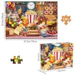 TangMosaic Food Feast Jigsaw Puzzles, Puzzles for Adults 1000 Pieces, Lumière's Banquet Impossible Challenging Puzzles Game, Interlock Perfectly No Dust, Gifts for Valentine's Day Easter Parents