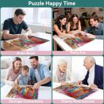 LUXDIVINA 2000 Piece Puzzle for Adults, Puzzles for Adults 2000 Pieces, Colorful Town Bicycle Dog Jigsaw Puzzles, Family Fun Puzzle Perfect for Game Nights, 39" X 28"