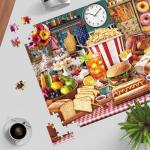 TangMosaic Food Feast Jigsaw Puzzles, Puzzles for Adults 1000 Pieces, Lumière's Banquet Impossible Challenging Puzzles Game, Interlock Perfectly No Dust, Gifts for Valentine's Day Easter Parents