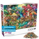Buffalo Games - Aimee Stewart - Merry Mushroom Village Picnic - 2000 Piece Jigsaw Puzzle for Adults Challenging Puzzle Perfect for Game Nights - Finished Size is 38.50 x 26.50