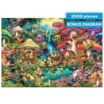Buffalo Games - Aimee Stewart - Merry Mushroom Village Picnic - 2000 Piece Jigsaw Puzzle for Adults Challenging Puzzle Perfect for Game Nights - Finished Size is 38.50 x 26.50
