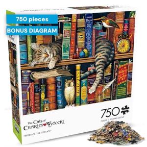 Buffalo Games - Charles Wysocki - Frederick the Literate - 750 Piece Jigsaw Puzzle Multicolor, 24"L X 18"W