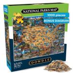 Buffalo Games - Dowdle - National Parks Map - 1000 Piece Jigsaw Puzzle for Adults -Challenging Puzzle Perfect for Game Nights - Finished Size is 26.75 x 19.75