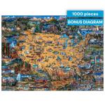 Buffalo Games - Dowdle - National Parks Map - 1000 Piece Jigsaw Puzzle for Adults -Challenging Puzzle Perfect for Game Nights - Finished Size is 26.75 x 19.75