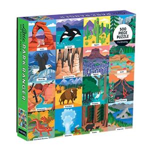 Little Park Ranger 500 Piece Family Puzzle from Mudpuppy - Beautifully Illustrated Portraits of U.S. National Parks, 20" x 20", Provides Hours of Puzzling Fun, Ages 8+, Puzzle Image Insert Included