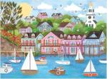 Galison Harbor by The Sea – 1000 Piece Joy Laforme Jigsaw Puzzle Featuring Beautiful Artwork of New England Summer Paradise