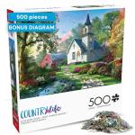 Buffalo Games - Dominic Davison - Little White Chapel - 500 Piece Jigsaw Puzzle for Adults -Challenging Puzzle Perfect for Game Nights - Finished Size is 21.25 x 15.00