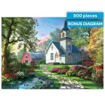 Buffalo Games - Dominic Davison - Little White Chapel - 500 Piece Jigsaw Puzzle for Adults -Challenging Puzzle Perfect for Game Nights - Finished Size is 21.25 x 15.00