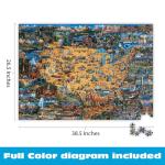 Buffalo Games - Dowdle - National Parks Map - 2000 Piece Jigsaw Puzzle for Adults Challenging Puzzle Perfect for Game Nights - Finished Size is 38.50 x 26.50