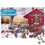 Buffalo Games - Charles Wysocki - Whistle Stop Christmas - 500 Piece Jigsaw Puzzle For Adults -Challenging Puzzle Perfect for Game Nights - Finished Size is 21.25 x 15.00
