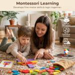 LovesTown 209 PCS Wooden Geometric Pattern Blocks