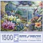 Bits and Pieces – 1500 Piece Jigsaw Puzzle for Adults – Antique Greenhouse - Bird Fountain Beautiful Flower Garden Jigsaw Puzzle by Artist Oleg Gavrilov, Completed Puzzle Size: 23" x 33"