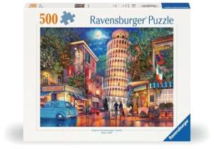 Ravensburger - Evening in Pisa - 500 Piece Jigsaw Puzzle - Stunning, Vivid Imagery of Breathtaking Pisa's Leaning Tower - Colorful Detail - Ideal Gift - Frameable Art - Puzzles for Adults