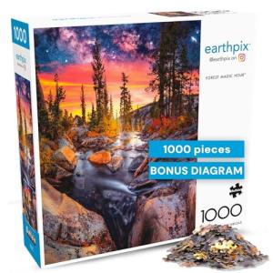 Buffalo Games - Forest Magic Hour - Earthpix - Scenic Landscape - 1000 Piece Jigsaw Puzzle for Adults - Challenging Nature Art Perfect for Game Nights - Finished Size is 26.75 x 19.75