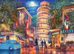 Ravensburger - Evening in Pisa - 500 Piece Jigsaw Puzzle - Stunning, Vivid Imagery of Breathtaking Pisa's Leaning Tower - Colorful Detail - Ideal Gift - Frameable Art - Puzzles for Adults