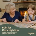 PlayVibe Puzzle Locker 1500 Piece Puzzle Board with Drawers and Cover - Sturdy Jigsaw Table Solve Station with 6 Drawers 27" x 35" - Portable Wooden Jigsaw Tray Accessories