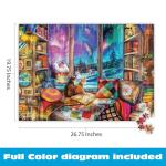 Buffalo Games - 1000 Piece Jigsaw Puzzle - Aimee Stewart - Northern Lights Cats - Winter Scene - Challenging Puzzles for Adults and Families