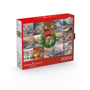 Ceaco - Silver Select - Thomas Kinkade - Winter Collage - 2000 Piece Jigsaw Puzzle for Adults - Challenging Puzzle Perfect for Game Nights - Finished Size is 38.50 x 26.50
