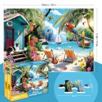 MAXZN 2000 Piece Puzzle for Adults, Puzzles for Adults 2000 Pieces, Summer Beach Parrots Dog Jigsaw Puzzles, Challenging Puzzle Perfect for Game Nights, 39" X 28"
