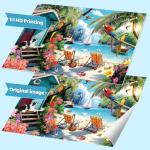 MAXZN 2000 Piece Puzzle for Adults, Puzzles for Adults 2000 Pieces, Summer Beach Parrots Dog Jigsaw Puzzles, Challenging Puzzle Perfect for Game Nights, 39" X 28"