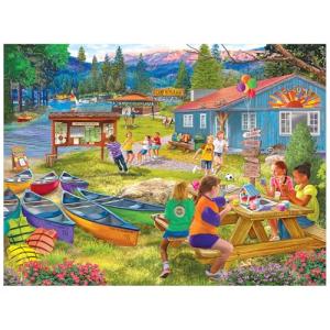 RoseArt - Bigelow Illustrations - Camp Wiwanago 500 Piece Jigsaw Puzzle - Outdoors and Summer Fun Puzzle for Adults