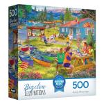 RoseArt - Bigelow Illustrations - Camp Wiwanago 500 Piece Jigsaw Puzzle - Outdoors and Summer Fun Puzzle for Adults