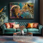 2000 Piece Puzzle for Adults – Girl and Leopard – Emotional Wildlife Art Puzzle, Challenging Jigsaw Puzzle for Adults 2000 Pieces, Idea & Wall Decor (39" x 27")