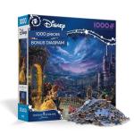 Ceaco - Thomas Kinkade Disney Beauty & The Beast Dancing in The Moonlight 1000 Piece Jigsaw Puzzle, Made in USA, Premium Recycled Board, Full-Color Poster