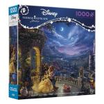 Ceaco - Thomas Kinkade Disney Beauty & The Beast Dancing in The Moonlight 1000 Piece Jigsaw Puzzle, Made in USA, Premium Recycled Board, Full-Color Poster