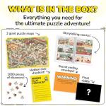 Odd Pieces Jigsaw Puzzles 1000 Pieces with Storytelling Comics, for Women, White Elephant, Mystery Puzzle for Adults & Kids - 19.7'' x 27.6'' Frameable Magic Puzzle Art (Snack Attack)