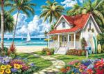 Jigsaw Puzzles for Adults 1000 Piece Puzzle for Adults 1000 Pieces Puzzle 1000 Pieces-Summer Beach Vacation -Surfing, Coconut Trees, Wooden Houses