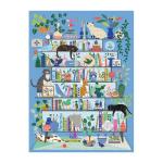 Galison Purrfect Nook – 1000 Piece Jigsaw Puzzle Featuring Artwork of A Lively Cozy Shelf Made for Bibliophiles and Cat Lovers Alike