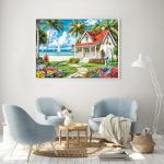 Jigsaw Puzzles for Adults 1000 Piece Puzzle for Adults 1000 Pieces Puzzle 1000 Pieces-Summer Beach Vacation -Surfing, Coconut Trees, Wooden Houses