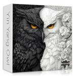 Yin Yang Owl Puzzle for Adults 1000 Pieces，Black and White Puzzles Owl Flowers, Impossible Difficult Hard Bird Jigsaw Puzzle, Animal Floral Art Challenge Puzzle Aesthetic