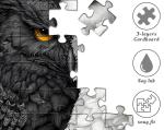 Yin Yang Owl Puzzle for Adults 1000 Pieces，Black and White Puzzles Owl Flowers, Impossible Difficult Hard Bird Jigsaw Puzzle, Animal Floral Art Challenge Puzzle Aesthetic