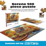 Buffalo Games - 500 Piece Jigsaw Puzzle Angelo Bonito Autumn Lake House, Made in USA, Premium Recycled Board, Full-Color Poster
