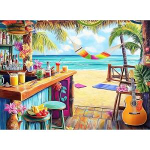 500 Piece Puzzle for Adults, Vacation Jigsaw Puzzle, Seaside Bar Puzzles 500 Pieces Birthday Party for Family Adults Funny Puzzle, Fun and Challenging Family Games 20.5×15 in