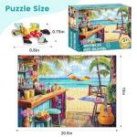 500 Piece Puzzle for Adults, Vacation Jigsaw Puzzle, Seaside Bar Puzzles 500 Pieces Birthday Party for Family Adults Funny Puzzle, Fun and Challenging Family Games 20.5×15 in