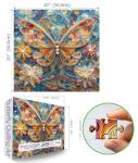MINIWAN Butterfly Quilling Art Puzzle - 500 Piece Jigsaw Puzzle for Adults - Challenging 20x20 Inch Brain Teaser for Solo & Family Game Night