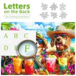 Puzzle 1000 Pieces Adult Tropical Dogs Beach Party Hawaiian Vacation Summer Cocktail Funny Animal Jigsaw Puzzles for Adults Difficult Challenging Family Game Night Gift Decor