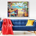 500 Piece Puzzle for Adults, Vacation Jigsaw Puzzle, Seaside Bar Puzzles 500 Pieces Birthday Party for Family Adults Funny Puzzle, Fun and Challenging Family Games 20.5×15 in