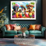 Puzzle 1000 Pieces Adult Tropical Dogs Beach Party Hawaiian Vacation Summer Cocktail Funny Animal Jigsaw Puzzles for Adults Difficult Challenging Family Game Night Gift Decor