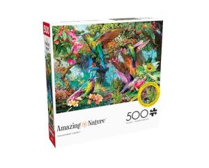 Buffalo Games - Hummingbird Garden - 500 Piece Jigsaw Puzzle with Hidden Images, Green