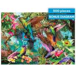 Buffalo Games - Hummingbird Garden - 500 Piece Jigsaw Puzzle with Hidden Images, Green