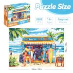 MAXZN 2000 Piece Puzzle for Adults, Summer Puzzles for Adults 2000 Pieces, Beach Palm Trees Surfboards Jigsaw Puzzles, Family Fun Puzzle Perfect for Game Nights, 39" X 28"
