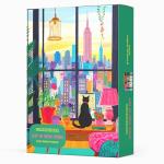 TUMBAUMBA, Puzzle for Adults 1000 Pieces, Cat in New York, Colorful Challenging Jigsaw Puzzle, Mate Finish, Poster Included 1000 Piece Puzzle for Adults, Stress Relief Art Puzzle.